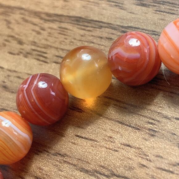 Signed Jay King DTR Agate Gemstone Pendant Necklace Orange White Sterling Silver - Picture 10 of 16